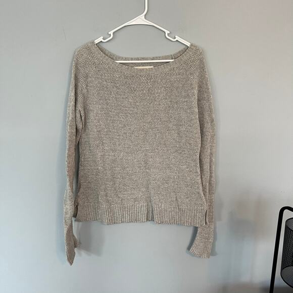 LOFT Sweaters - Ann Taylor LOFT Mediumweight Gray Textured Sweater Size Large